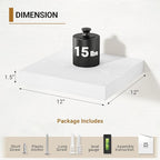 Vivelove White Floating Shelves Over Toilet 12 Inches Deep, 12x12 Floating Shelves for Wall with Invisible Brackets, Room She