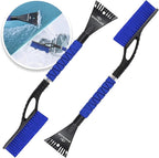 Snow Joe 2 Pack 27" Multi-Purpose Ice Scraper and Extendable Snow Brush for Cars with Foam Grip and 360-Degree Pivoting Brush Head, SJEG-SB27X2