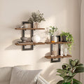 HOOBRO Floating Shelves, 15 Inch Wall Shelf Set of 2, Wall Mounted Storage Shelves 2-Tier, Hanging Bathroom Shelves, for Livi
