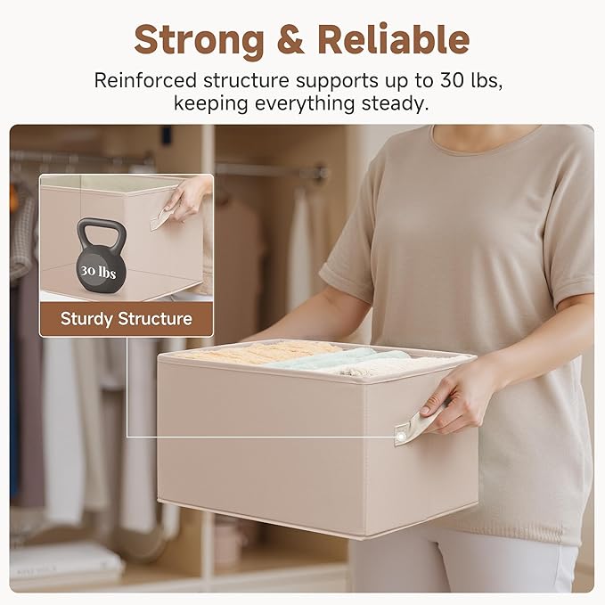 StorageWorks Closet Organizer Storage Baskets, Fabric Storage Bins for Shelves, Closet Organization and Storage Basket, Organ