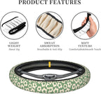 Vintage Groovy Flowers Steering Wheel Cover Cute Universal 15 Inch Car Accessories Protector for Women Fit Auto SUV Sedan Van