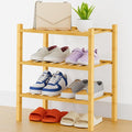 Smiry Shoe Rack, 3 Tier Thick Small Bamboo Shoe Organizer, Stackable Free Standing Wooden Shoe Storage Shelf for Closet, Entr