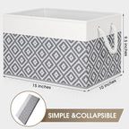 StorageTastic Storage Bins, 3-Pack Large Storage Box with Rope Handles, Collapsible Storage Basket for Organizing Books, Clot