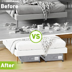 Under Bed Storage with Wheels, 4-Pack Underbed Storage Containers with Clear Lids, Under Bed Shoe Storage Organizer, Rolling 