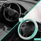 Road Comforts Steering Wheel Cover – Breathable Leather Steering Wheel Cover, Anti-Slip Grip, Universal Fit 14.5” to 15”, Hea