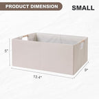 ANMINY 6PCS Storage Baskets for Organizing Collapsible Fabric Storage Bins Boxes with Wood Handles Closet Shelves Cube Organi
