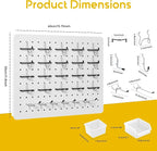 Peg Board for Tools, 6 Pack Metal Pegboard Wall Organizer with Hooks,16"×12" White Pegboard Panels for Walls Home, Garage Too