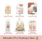 6 Pcs Compression Packing Cubes, Packing Cubes for Travel, Waterproof Luggage Organizer Bags Set, Cute Packaging Cubes for Wo