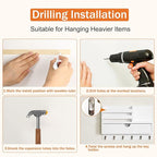 dreampossible Key and Mail Holder for Wall, Mail Organizer Wall Mount with 6 Hooks and Storage Drawer, Wooden Key Rack Hanger