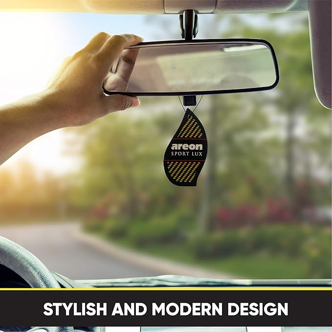 AREON Sport Lux Gold - Hanging Cardboard Air Freshener for Car, Home & Office - Premium Cologne Perfume with Natural Fragranc