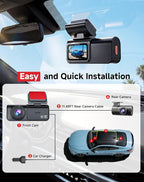 AXB Dash Cam Front and Rear: 4K+2.5K Dashcam with 5G WiFi APP Control & 64GB Card - Dual Dash Camera for Cars with 24H Parkin