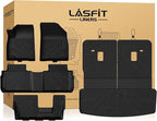 LASFIT Floor Mats & Cargo Liner with Backrest Mat for GMC Acadia 2017-2023 (Only Fit 7 Seats), All Weather TPE Custom Fit Floor Mats for Cars, 3 Rows Floor Liners Car Mats Full Set, Black