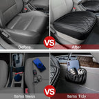 2 Pack Leather Front Car Seat Cover Bottom Car Seat, Universal Anti-Slip Driver Car Seat Protectors with Storage Pocket, Wate