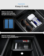 Spigen Center Console and Armrest Organizer for Tesla Model Y Juniper (Only Premium & Performance 2025/2026) and Model 3 Highland (Standard, Premium & Performance 2024/25/26)