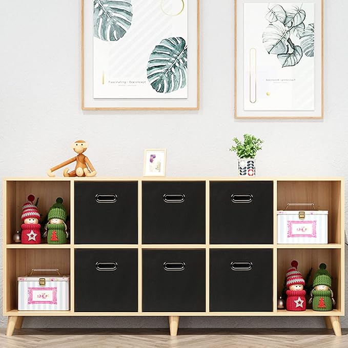 Yunkeeeper storage bins Cubes, Fabric Cube Organizer with Handle, Foldable Cube Bins for Cloth or Accessary Storage, 11x11x11