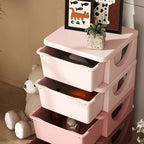 Qaba 4 Tier Kids Storage Unit, Toy Organizers and Storage with 4 Drawer Chest for Kids Bedroom Nursery Kindergarten Living Ro