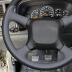 MEWANT Hand Stitch Black Grey Faux Leather Steering Wheel Cover for Chevy Silverado 1500 Astro Blazer C/K Kodiak S10