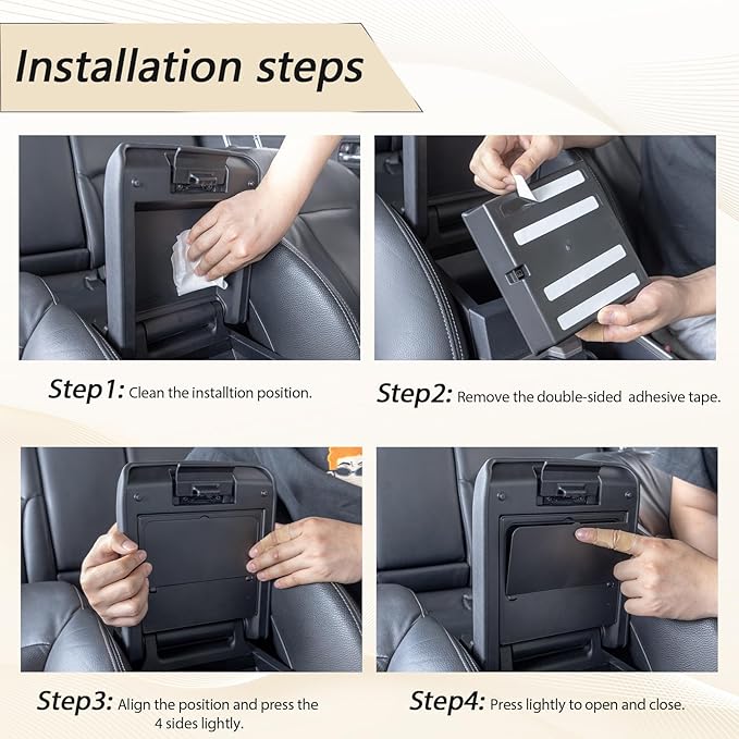 JDMCAR One-Touch Hidden Storage Box Compatible with Toyota 4Runner Accessories 2025 2026 Center Console Organizer