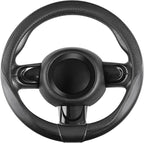 SEG Direct Steering Wheel Cover 14-14.25 inch (35.5-36 cm) Small Size, Microfiber Leather, Non-Slip Comfortable Grip, Fits Ca