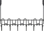 Deco Brothers Over The Door Hook Organizer with 11 Hooks, Black