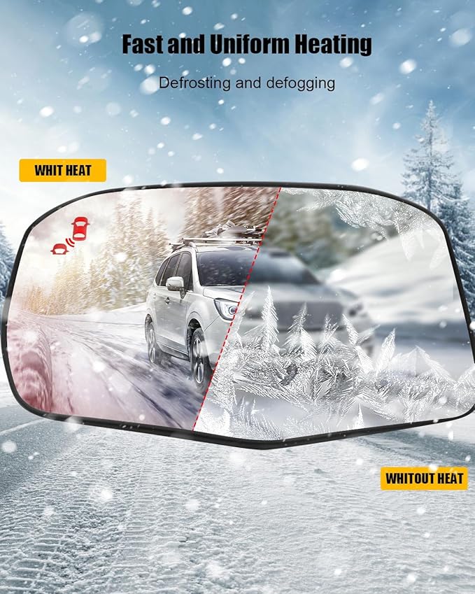Left Driver Side Mirror Glass Fit for Honda CR-V 2023-2025 EX-L Touring Hybrid-Sport-Touring Hybrid-Touring (Only for Models with BSD), with Heating & Blind Spot Detection Function