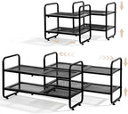 Expandable Shoe Rack - Shoe Stand Holder for Closet, Adjustable Shoe Shelf Storage, Stackable Long Shoe Stand Holder for Livi