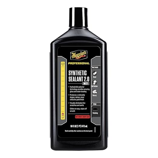 Meguiar's Professional Synthetic Sealant 2.0 M2116, Premium Car Synthetic Sealant, Offers Long-Lasting Protection, Features Additional Gloss and Hydrophobic Properties for High Water Beading, 16 Oz