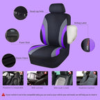 CAR PASS Line Rider Sporty Cloth Universal Fit Car Seat Cover -100% Breathable with 5mm Composite Sponge Inside,Airbag Compat