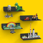 BlissBox 4-Pack Large Display Shelves for Wall Compatible with Lego Building Bricks, 11.3x6.3inch Dual-Sided 36x20 Studs for 