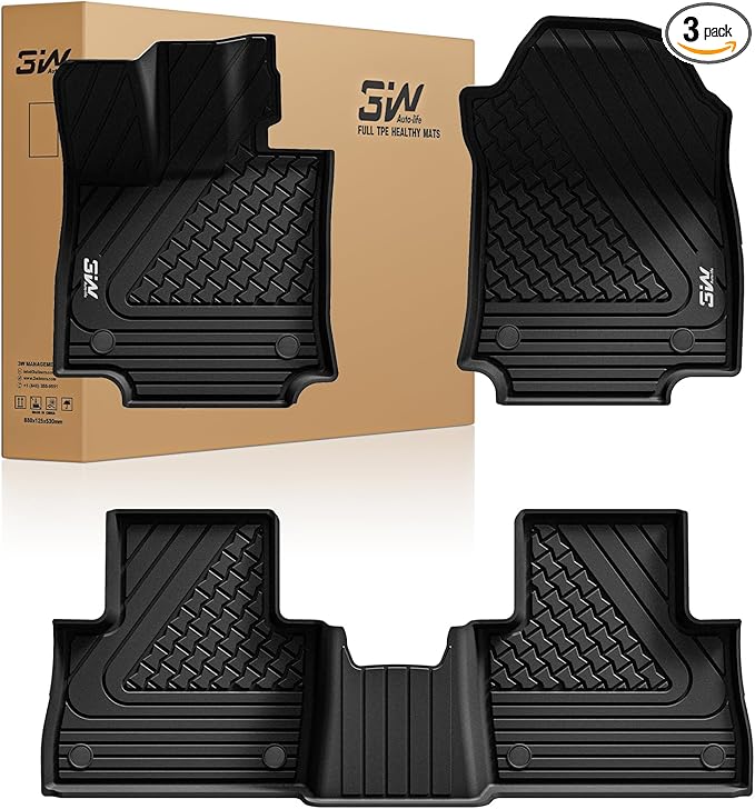 3W Floor Mats Fit 2022-2024 2025 2026 Lexus NX/NX250/NX350 (Not for Hybrid), TPE All Weather Custom Fit Floor Liner for Lexus NX, 1st & 2nd Row Car Mats, Black