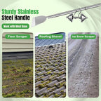Snow Shovel for Driveway, Ice Scraper, Floor Scraper Long Handle, Garden Shovel Heavy Duty with Flat Head, Weed Scraper, Sod Cutter Remover Tool for Lawn Edger, Edging Shovels for Landscaping,