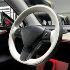 MEWANT Hand Stitched Real Leather Steering Wheel Cover for Tesla Model 3 2017-2023 / Model Y 2020-2023 for Tesla Model 3/Y Accessories(3D Style)
