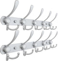 Dseap Coat Rack Wall Mounted - 5 Tri Hooks, Heavy Duty, Stainless Steel, Metal Coat Hook Rail for Coat Hat Towel Purse Robes 