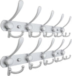 Dseap Coat Rack Wall Mounted - 5 Tri Hooks, Heavy Duty, Stainless Steel, Metal Coat Hook Rail for Coat Hat Towel Purse Robes 