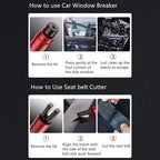 HHXS Window Breaker Seatbelt Cutter, 2026 Upgraded Safe Hammer Glass Breaker Under Water, Emergency Escape Tool for New Car S