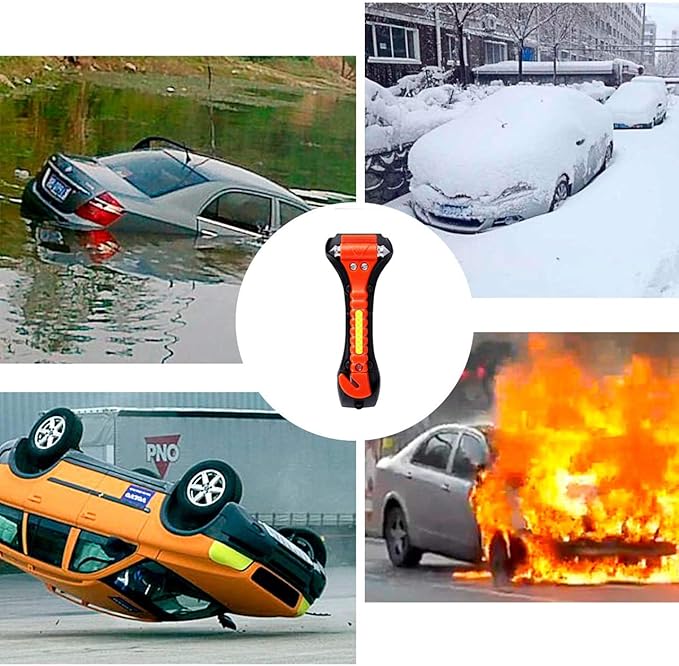 Car Safety Hammer 4 Pack, Window Glass Breaker and Seat Belt Cutter, 2-in-1 Emergency Auto Car Escape Tool, Life Rescue Tools