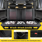 LINGVIDO Car Seat Covers Full Set (5 Seats) - Premium Perforated Nappa Leather, Waterproof Shield, Omni-Adapt Fit SUVs Sedans