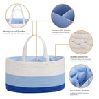 luxury little Diaper Caddy Organizer, Large Cotton Rope Nursery Baby Basket, Changing Table Organizer for Baby Diaper Storage