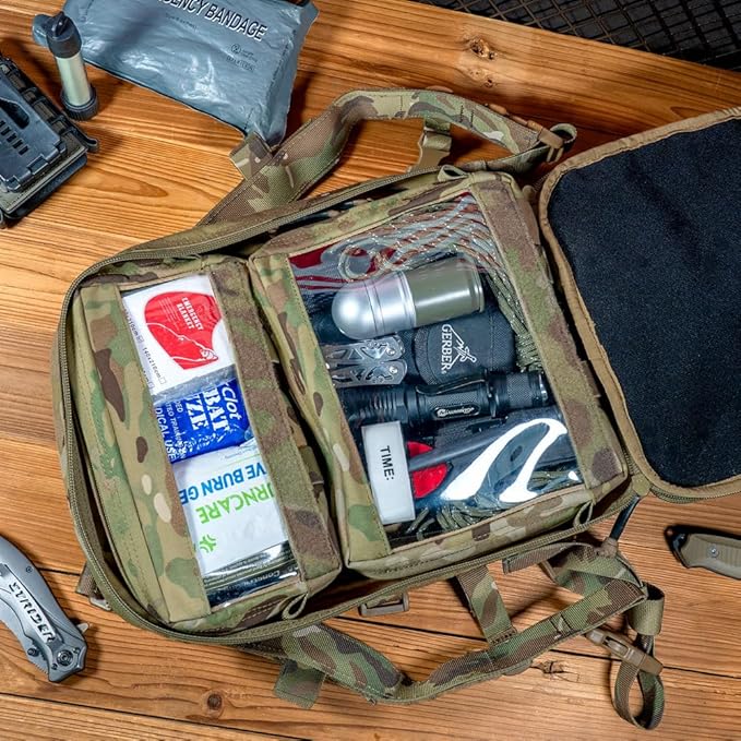 KRYDEX Clear Top Insert Bag with Hook Panel Tactical Packing Cube Travel Organizer Bag (Samll-MC)