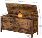 HOOBRO Toy Box, Retro Wooden Look Storage Chest with Safety Hinge, Entryway Storage Bench Supports 220 lb, 39.4 x 15.7 x 18.9