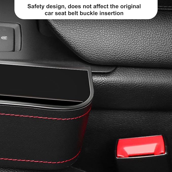 2 Pack Car Seat Gap Filler,Multifunctional PU Leather Car Storage with Cup Holder Front seat Automotive Consoles Organizers Storage Box Front Seat for Men Driver and Passenger Side (for 2 Sides)