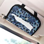 Car Tissue Holder Car Visor Organizer Tissue Box Holder for Car Sun Visor Organizer with Car Vehicle Accessories Essentials Interior for Women Men Blue and White Leopard Print Hue
