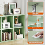 Wooden 6 Cube Storage Organizer with Closed Back Panel, Modern Open Cube Storage Shelf Bookshelf with Compartments, Cube Shel