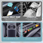 2PCS Car Seat Gap Filler Organizer,Multifunctional Car Gap Fillers with USB and Phone Holder, Universal Car Seat Storage Organizer Between Seats for Phone, Keys, Eyeglasses(Black)