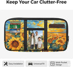 Sunflower Sun Visor Organizer Car Sunvisor Organizers Multi-pocket Visor Organizer Storage Pouch for Cars, Suvs & Trucks with Zippers Vehicle Accessories for Document, Card, Pen