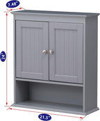 Spirich Bathroom Wall Cabinet, Wall Mounted Medicine Cabinet Organizer, Over The Toilet Storage Cabinet with Doors and Shelve