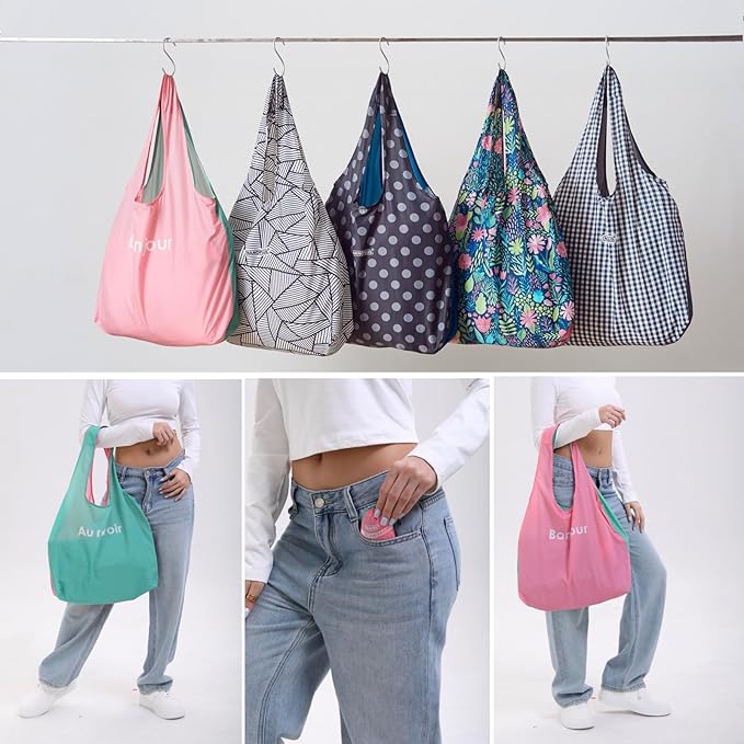 Compact Reusable Grocery Tote Bag – Lightweight, Foldable & Packable Shopping Bag for Travel