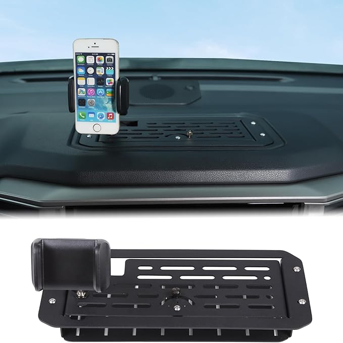 Aunginsy Center Console Dash Storage Organizer Tray with Phone Holder Compatible with Toyota Tundra/Sequoia 2022-2026, Car Dashboard Multi-Functional Mobile Phone Mount Storage Box Insert Accessories