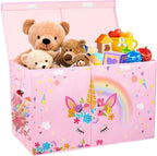 Mabahoo Large Toy Box, Collapsible Sturdy Kids Storage Organizer for Boys Girls, 25"x13"x16" Storage Box with Lids, Toy Chest