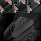 NBTEPEM 10 Pcs Car Floor Mats Full Set Car Accessories, Microfiber Leather Steering Wheel Covers 14.5-15 inch, Center Console Cover, Seat Belt Pads, Cup Coasters, Universal Interior Decor(Black)